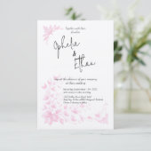 シャビーシック ピンク フラワー ウェディング インビテーション (スタンド正面)