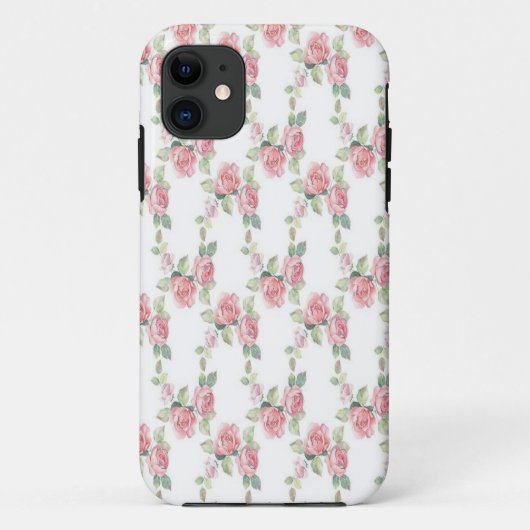 シャビーシック ピンク ローズ フラワー Case-Mate iPhoneケース (裏面)