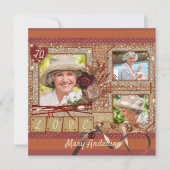 シャビーシック フォト 誕生日パーティー 招待状 (正面)