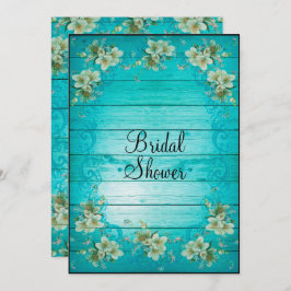 シャビーシック フラワーズ ブライダルシャワー 招待状