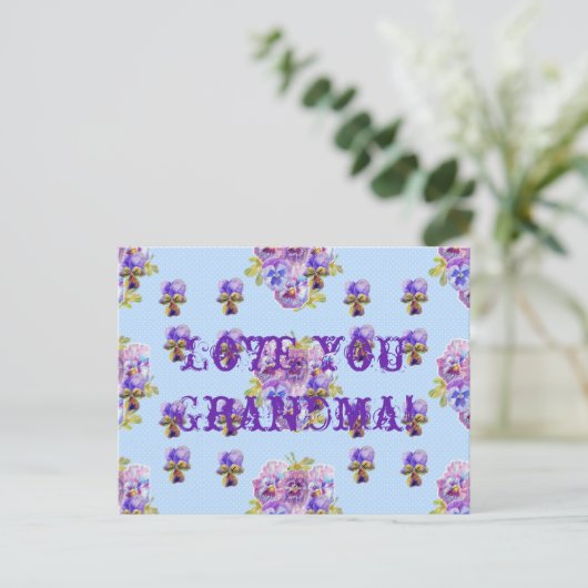 シャビーシック フラワーラブユー おばあちゃん ポストカード (スタンド正面)