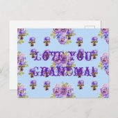 シャビーシック フラワーラブユー おばあちゃん ポストカード (正面/裏面)