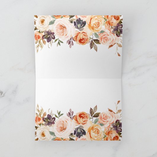 シャビーシック フラワーローズ 感謝のグリーティングカード カード (内部)