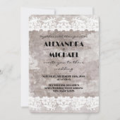 シャビーシッ絵を描ク&レース結婚式招待状 招待状 (正面)