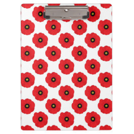 シャビーシッ赤と白クポピーフローラ クリップボード