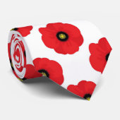 シャビーシッ赤と白クポピーフローラ ネクタイ (ロール)