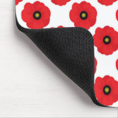 シャビーシッ赤と白クポピーフローラ マウスパッド (コーナー)