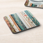 シャビーチックなミックスパターン コースター (左側)