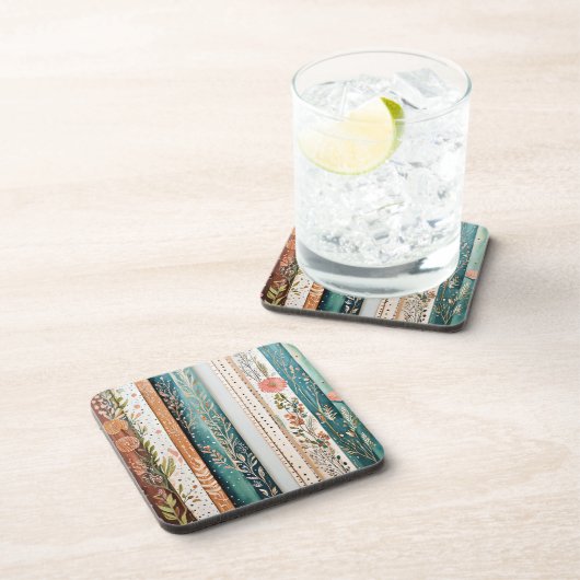 シャビーチックなミックスパターン コースター (右側)