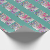 シャビーバラアイリスターコイズフローララッピング紙 ラッピングペーパー (角)