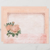 シャビーバラコラージスクラップブック紙 (正面/裏面)