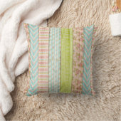 シャビーバラパステルパターンオン素朴ウッドコテージ クッション (ブランケット)