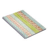 シャビーバラパステルパターンオン素朴ウッドコテージ ノートブック (右側)