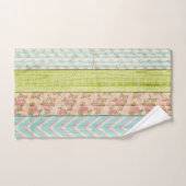 シャビーバラパステルパターンオン素朴ウッドコテージ バスタオルセット (ハンドタオル)