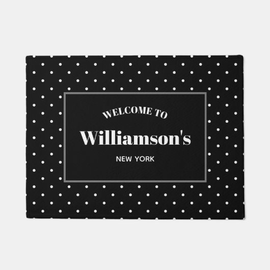 シャビーパーソナライズされたシック水玉模様デザイン ドアマット (正面)