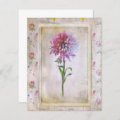 シャビーパープルワイルドフラワースクラップブック紙 (正面/裏面)