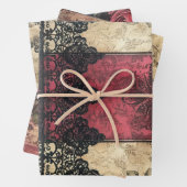 シャビービクトリアンレース重い重量デコページプリント ラッピングペーパーシート (インサイチュ)