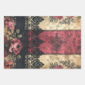 シャビービクトリアンレース重い重量デコページプリント ラッピングペーパーシート (正面)