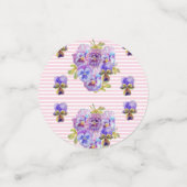 シャビーピンクパンシーフローラパーティーパープルストライプ コンフェッティ (スモール正面)