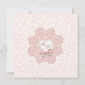 シャビーピンクビクトリアンスタイル結婚式招待状 招待状 (裏面)