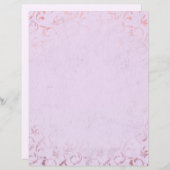 シャビーピンク&バラ金ゴールドスクラップブック紙 (正面/裏面)