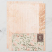 シャビーピーチピンクスクラップブック紙 (正面/裏面)