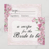 シャビーピーニーヴィンテージフローラシック花嫁レシピカード ポストカード (正面/裏面)
