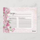 シャビーピーニーヴィンテージフローラシック花嫁レシピカード ポストカード (裏面)