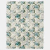 シャビーフローラアクアシリーズデザイン2 フリースブランケット (正面)