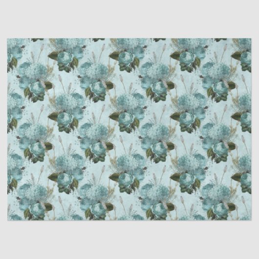 シャビーフローラアクアシリーズデザイン7 薄葉紙 (正面)