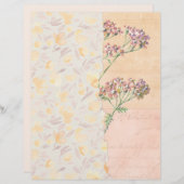 シャビーフローラコラージスクラップブック紙 (正面/裏面)