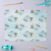 シャビーフローラターコイズシリーズデザイン10 薄葉紙 (クラフト)