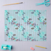 シャビーフローラターコイズシリーズデザイン6 薄葉紙 (クラフト)