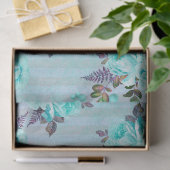 シャビーフローラターコイズシリーズデザイン6 薄葉紙 (ギフト)