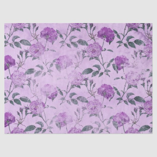 シャビーフローラパープルシリーズデザイン2 薄葉紙 (正面)