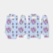 シャビーブルーパンジー花のウェディングケーキお土産箱 フェイバーボックス (折り畳みなし)