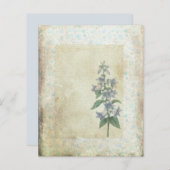 シャビーブルーフローラコラージスクラップブック紙 (正面/裏面)