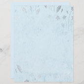 シャビーブルー&シルバーフラワースクラップブック紙 (正面/裏面)