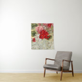 シャビーヴィンテージアイボリーピンクレッドフローラコラージュ タペストリー (インサイチュ)