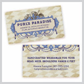 シャビーヴィンテージシャンデリア編み物針糸 名刺