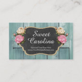 シャビーヴィンテージバラ素朴カントリーシャルボード 名刺 (正面)