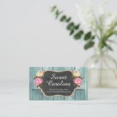 シャビーヴィンテージバラ素朴カントリーシャルボード 名刺 (スタンド正面)