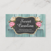 シャビーヴィンテージバラ素朴カントリーシャルボード 名刺 (正面)