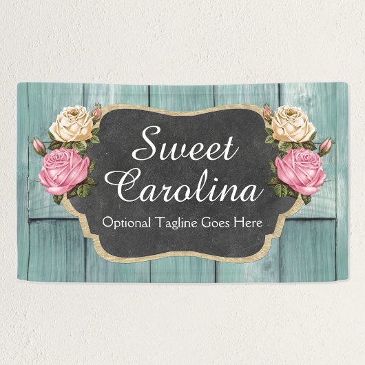 シャビーヴィンテージバラ素朴カントリーシャルボード 横断幕