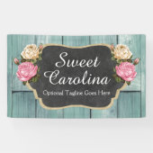 シャビーヴィンテージバラ素朴カントリーシャルボード 横断幕 (横)