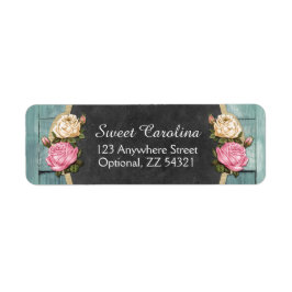 シャビーヴィンテージバラ素朴カントリー差出人住所 ラベル