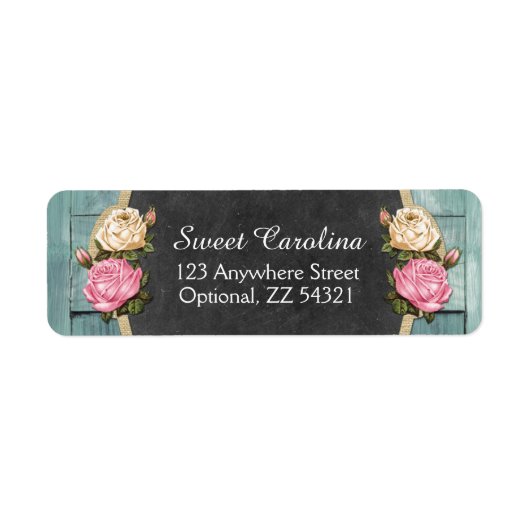 シャビーヴィンテージバラ素朴カントリー差出人住所 ラベル (正面)