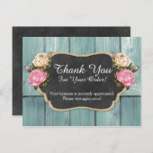 シャビーヴィンテージバラ素朴シャルボードサンキュー ポストカード (正面/裏面)