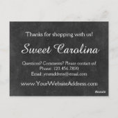 シャビーヴィンテージバラ素朴シャルボードサンキュー ポストカード (裏面)