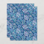 シャビーヴィンテージフローラブルースクラップブック紙 (正面/裏面)